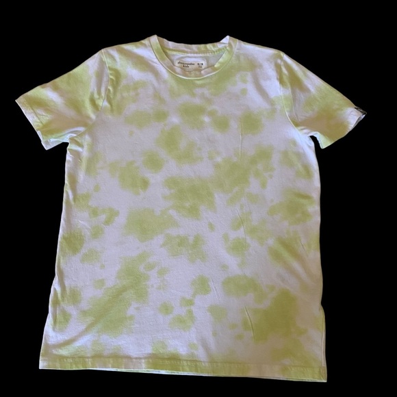 ABERCROMBIE & FITCH BOYS TSHIRT PATTERN PRINT LIME GREEN & WHITE 15/16 NWOT - Picture 3 of 15